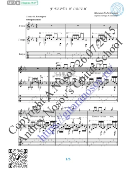 У берёз и сосен (Вокал Гитара Ноты Табы)