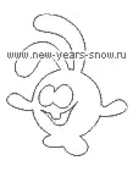 Трафарет зайца Кроша (символ 2023 года).