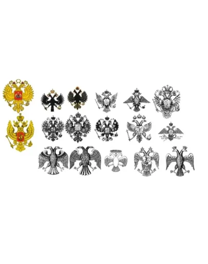 Орлы двуглавые имперские в векторе