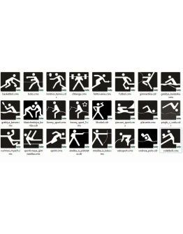 Виды спорта в иконках (пиктограммы) в векторе