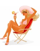 Клипарт на тему ПЛЯЖ, красивые девушки в купальниках