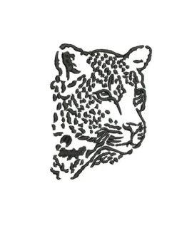 Машинная вышивка Леопард