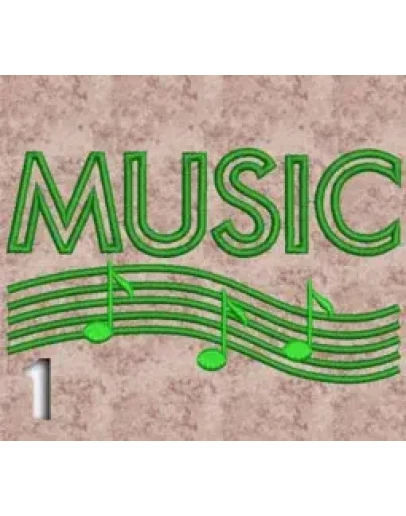 2 дизайна машинной вышивки MUSIC