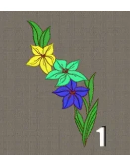 Набор из 5 машинных вышивок ЦВЕТЫ