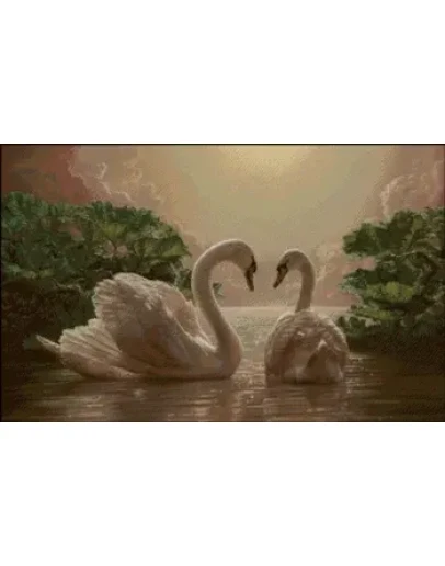 Два лебедя- схема для вышивки