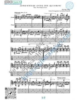 Somewhere over the Rainbow (Ноты Табы Гитара Соло)