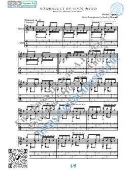 Windmills of Your Mind (Ноты и табы для гитары соло)