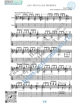 Опавшие листья (Ноты и табы для гитары соло)