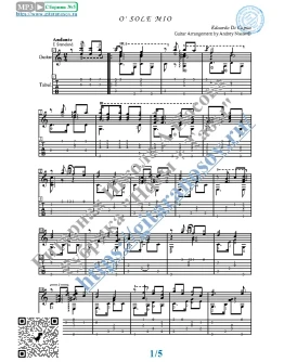 O Sole Mio (Ноты и табы для гитары соло)