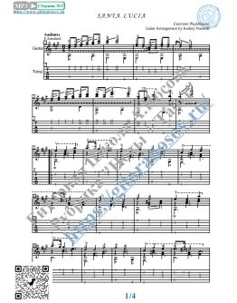 Санта Лючия (Ноты и табы для гитары соло)