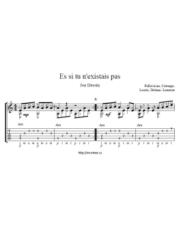 Es si tu n'existais pas (Joe Dassin). Табулатура и ноты