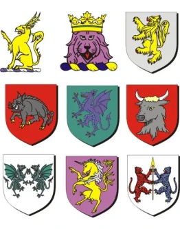 Средневековые гербы (400 клипартов)