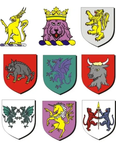 Средневековые гербы (400 клипартов)
