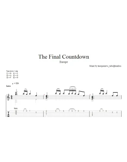 The Final Countdown (Europe) ноты, табы.