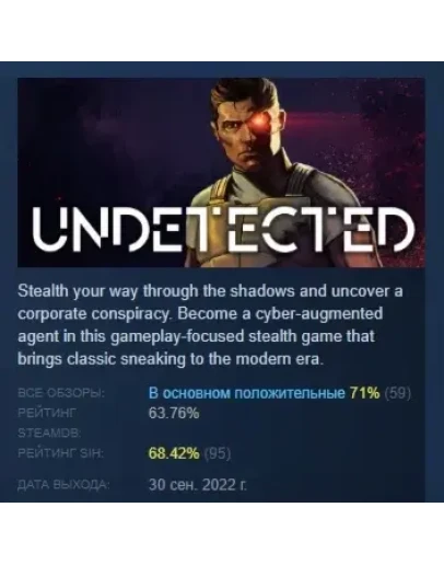 UNDETECTED STEAM KEY GLOBAL+РОССИЯ СТИМ КЛЮЧ ЛИЦЕНЗИЯ
