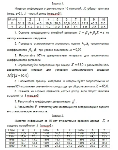 Эконометрика ТюмГУ 2 вариант