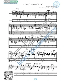 Ридна мати моя (Ноты и табы для гитары соло)