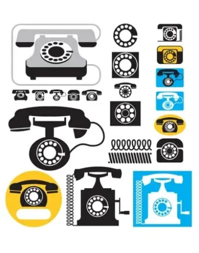 Телефоны, векторные значки и силуэты