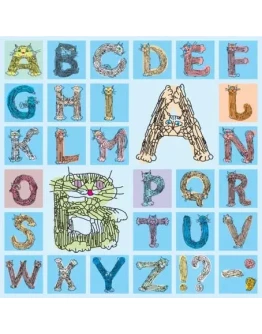 Латинский алфавит, буквы в виде кошек, вектор.