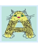 Латинский алфавит, буквы в виде кошек, вектор.