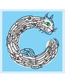 Латинский алфавит, буквы в виде кошек, вектор.