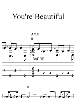 You're Beautiful. Ноты и табы для гитары