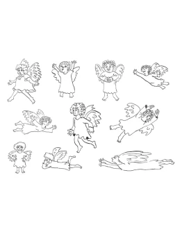 Рисунки ангелочков в векторе