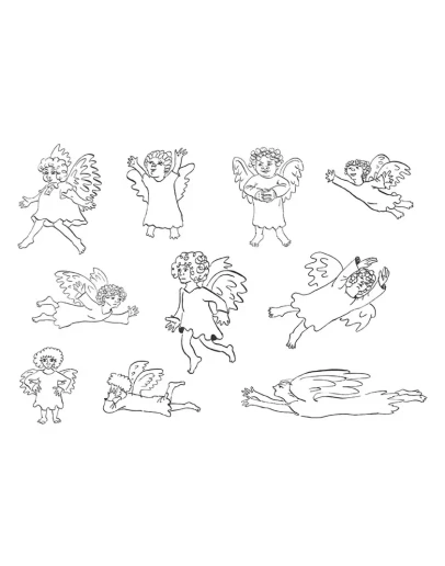 Рисунки ангелочков в векторе