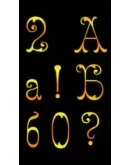 Анимированные переливающиеся буквы, фон черный