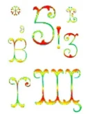 Анимированные переливающиеся буквы, фон белый