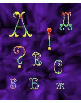 Анимированные переливающиеся буквы, фон прозрачный