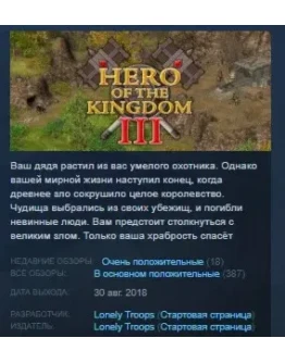 Hero of the Kingdom III 3 Герой Королевства III STEAM
