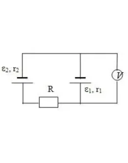 27. Найти напряжение, которое покажет вольтметр, включе