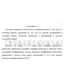 Изучается зависимость себестоимости единицы изделия (Y