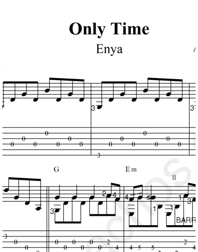 Only time (ost Sweet November). Ноты и табы для гитары