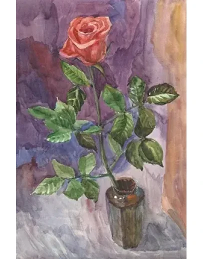 Акварельный этюд розы