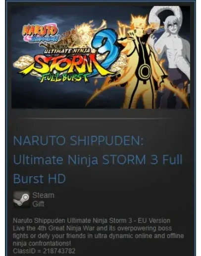 NARUTO SHIPPUDEN Ultimate Ninja STORM 3 Steam gift/ROW
