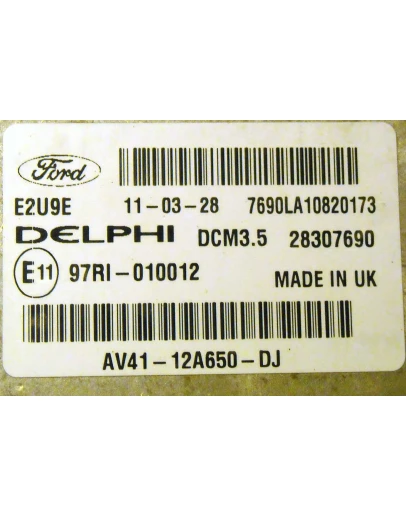 Ford Kuga 2.0L DW10C Delphi DCM3.5 E2U9E MCP 5566 FULL