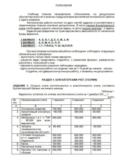 ТюмГУ Бухгалтерский учет и анализ Вариант 1 контрольная ТюмГУ Бухгалтерский учет и анализ Вариант 1 контрольная