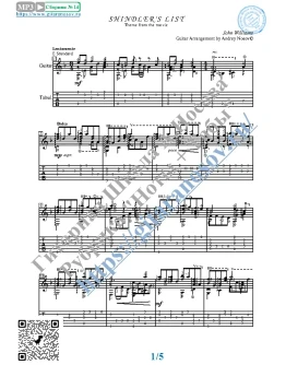 Список Шиндлера (Ноты Табы Гитара Соло)