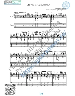 Adios Muchachos (Ноты и табы для гитары соло)