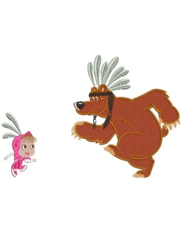 Набор из двух вышивок- Маша и Медведь