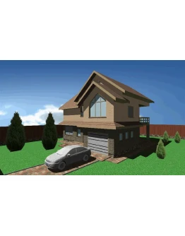 C3_56 Объемная модель жилого дома в dwg