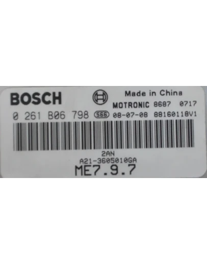 Chery Fora 2.0L 16V ME7.9.7 0261B06798 88160118