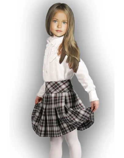 Выкройка детской юбки в складку на кокетке