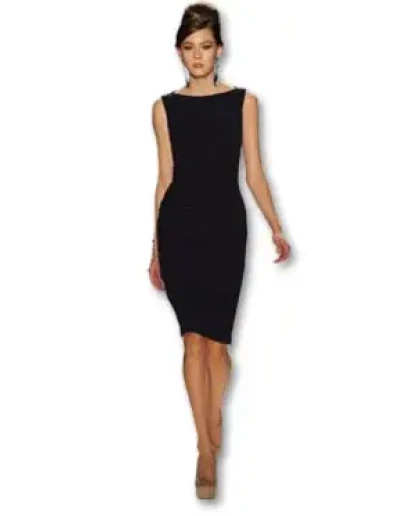 Готовая выкройка платья-футляр с открытой спиной