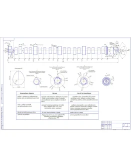 Чертеж Распредвал КАМАЗ