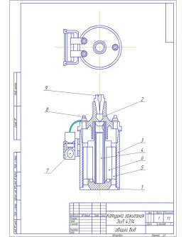 Чертеж Катушка зажигания ЗИЛ