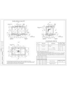 Монолитные колодцы связи, прямой и угловой (DWG)