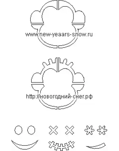 Трафарет рожицы обезьяны (символ 2016 года)